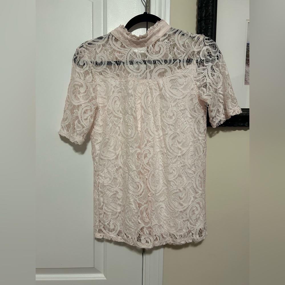 Eve and Maddie lace pink shirt